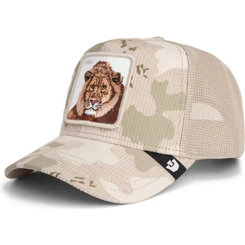 Trucker-Cap beige Löwe King Corduroy Camo The Farm von Goorin Bros.