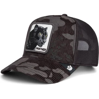 Schwarze Panther-Trucker-Kappe Panther Cord Camo The Farm von Goorin Bros.