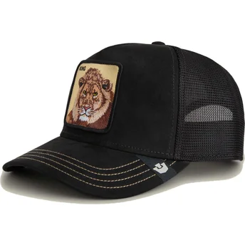 Schwarze Trucker-Kappe Löwe King Golden Suede The Farm von Goorin Bros.