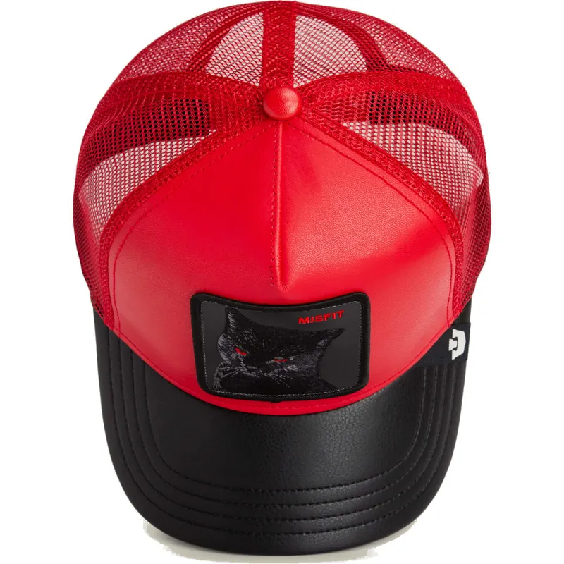 gorra-trucker-roja-y-negra-gato-misfit-courtside-the-farm-de-goorin-bros
