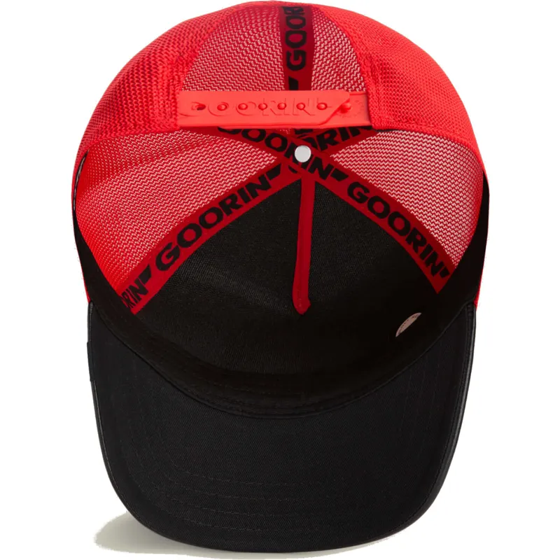gorra-trucker-roja-y-negra-gato-misfit-courtside-the-farm-de-goorin-bros