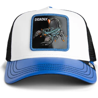 Gorra trucker blanca y azul escorpión Deadly Courtside The Farm de Goorin Bros.