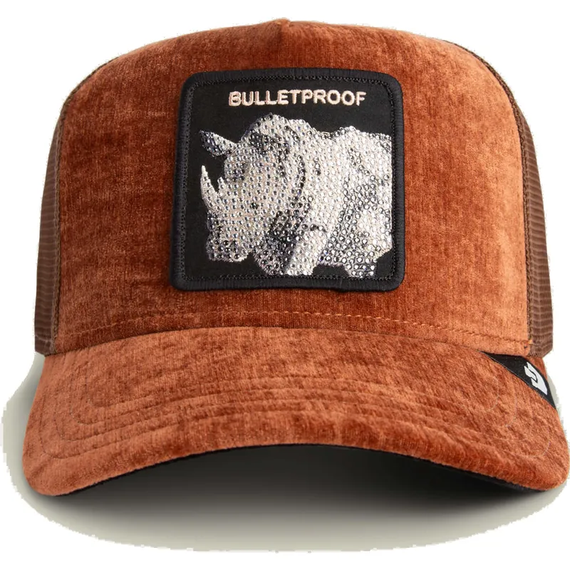 gorra-trucker-marron-rinoceronte-bulletproof-iced-rhino-jewel-tones-the-farm-de-goorin-bros