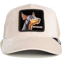 gorra-trucker-beige-dobermann-beware-doberman-velour-the-farm-von-goorin-bros