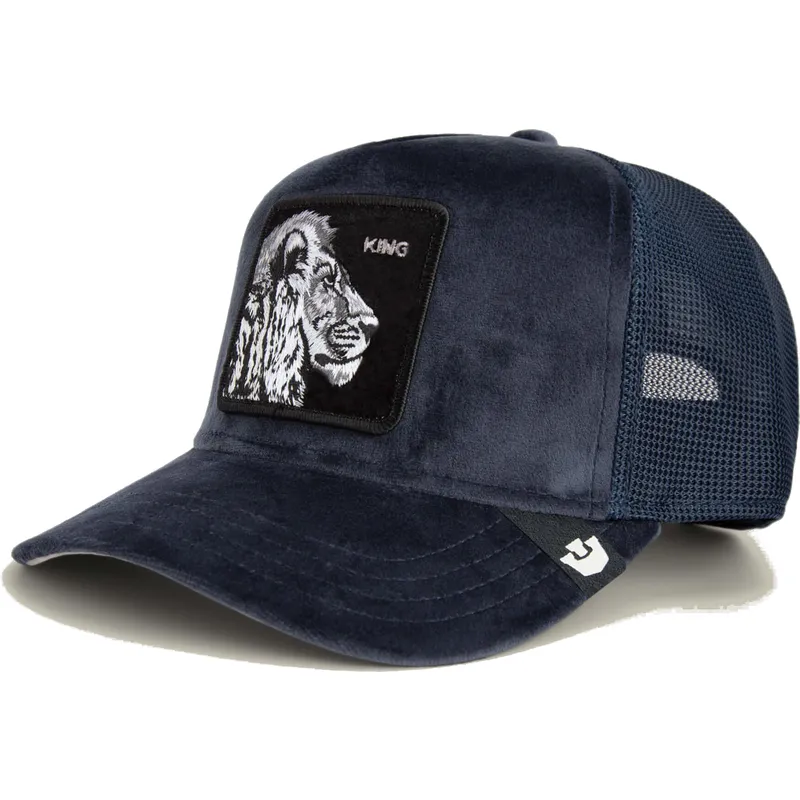 cepice-zaoblena-namornicka-modra-snapback-king-lion-velour-the-farm-goorin-bros