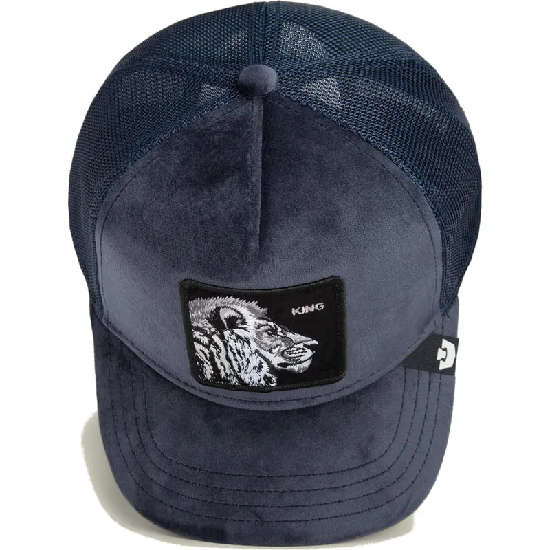 cepice-zaoblena-namornicka-modra-snapback-king-lion-velour-the-farm-goorin-bros