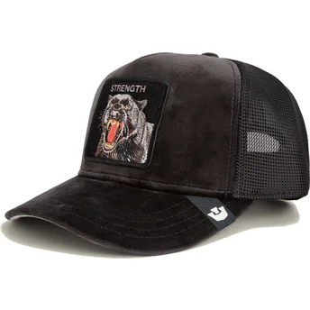 Gorra trucker negra pantera Strength Panther Velour The Farm de Goorin Bros.