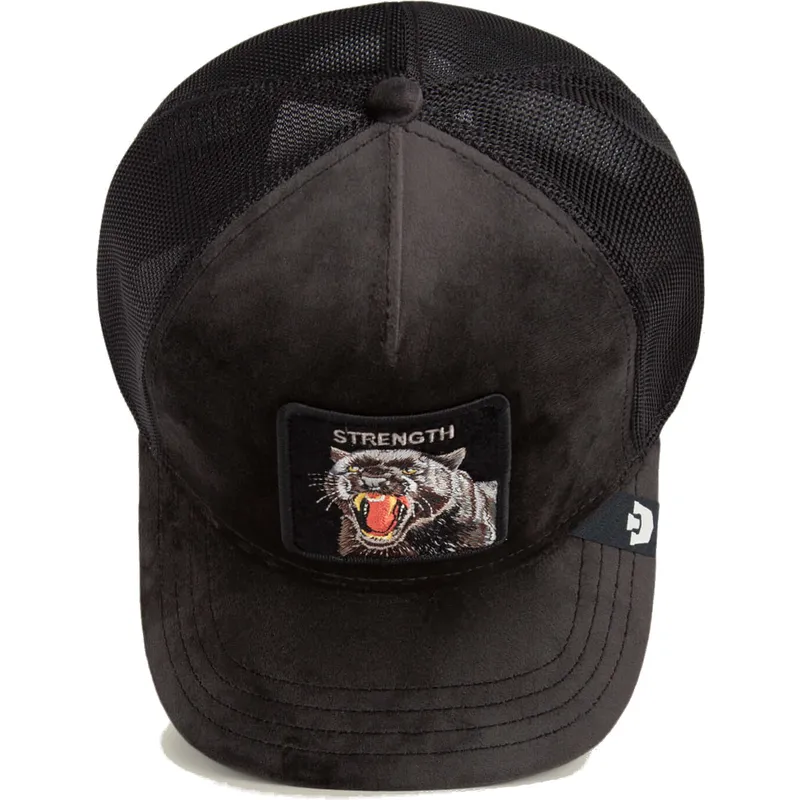 svart-trucker-keps-panter-strength-panther-velour-the-farm-fran-goorin-bros