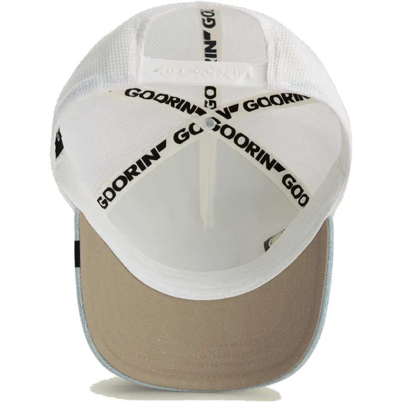 gorra-trucker-blanca-y-azul-aguila-fly-high-denim-the-farm-de-goorin-bros