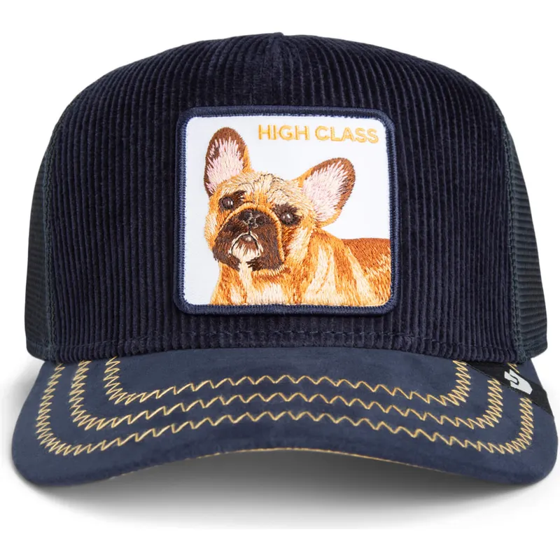 gorra-trucker-azul-marino-perro-bulldog-frances-high-class-remix-the-farm-de-goorin-bros