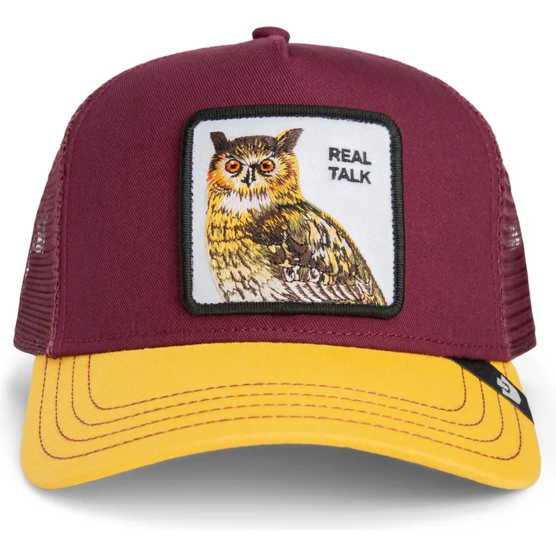gorra-trucker-roja-y-amarilla-buho-the-real-talk-sport-the-farm-de-goorin-bros