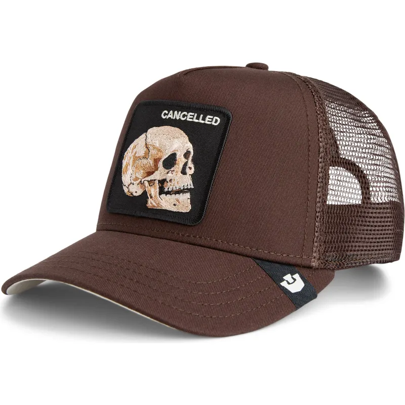 gorra-trucker-marron-calavera-the-cancelled-skull-grit-the-farm-de-goorin-bros