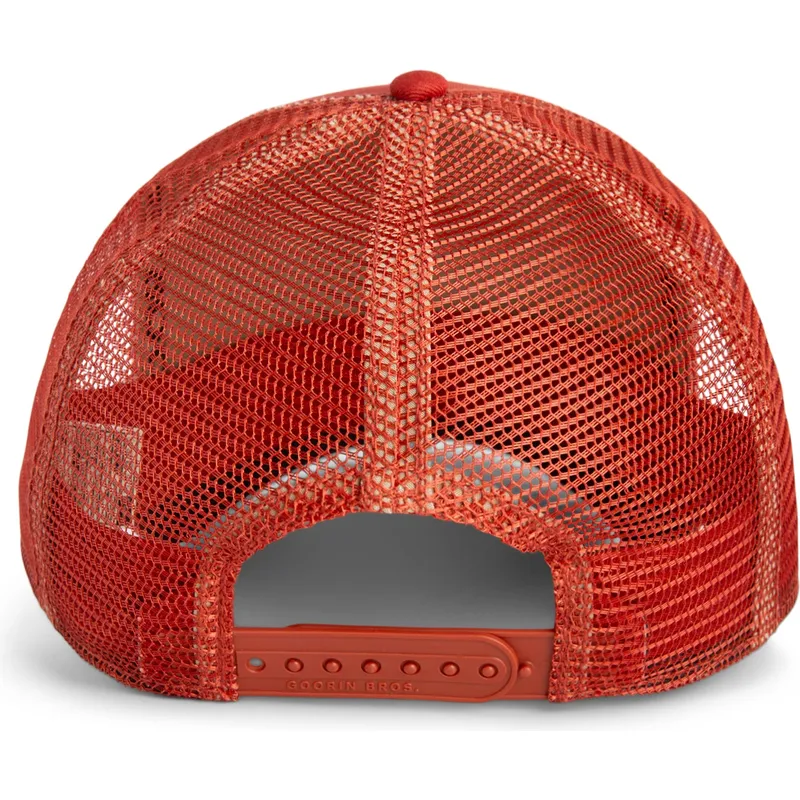 gorra-trucker-roja-dinosaurio-t-rex-the-extinct-skull-grit-the-farm-de-goorin-bros