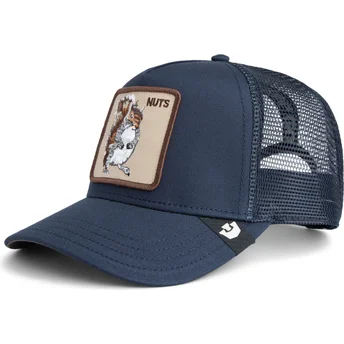 Marineblaue Trucker-Kappe "Nuts The Farm" Eichhörnchen von Goorin Bros.