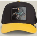 gorra-trucker-negra-y-amarilla-para-nino-escorpion-deadly-mini-the-farm-de-goorin-bros