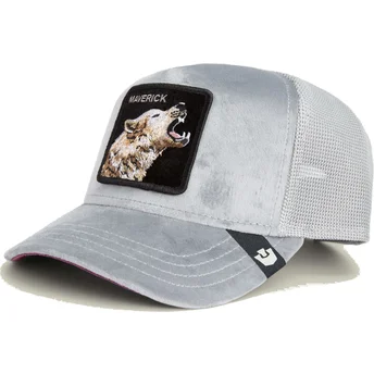 Čepice zaoblená žádné zvíře šedá snapback lobo Maverick Wolf Velour The Farm The Farm de Goorin Bros.