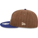 los-angeles-dodgers-mlb-9fifty-retro-crown-wool-pinstripe-verstellbare-braun-blaue-flachkappe-von-new-era
