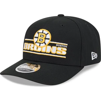 Schwarze gebogene Snapback-Kappe 9SEVENTY Stretch Snap Stated der Boston Bruins NHL von New Era