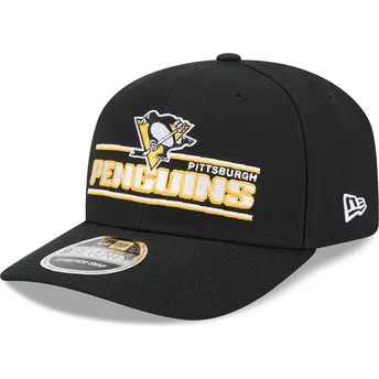 Čepice zaoblená černá snapback 9SEVENTY Stretch Snap Stated Pittsburgh Penguins NHL New Era