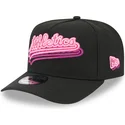 schwarze-gebogene-snapback-kappe-9fifty-a-frame-neon-der-oakland-athletics-mlb-von-new-era