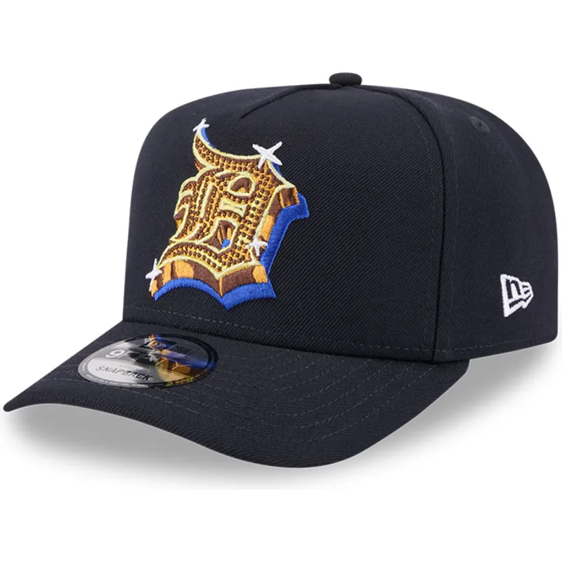 marineblaue-gebogene-snapback-kappe-9fifty-a-frame-emblem-der-detroit-tigers-mlb-von-new-era