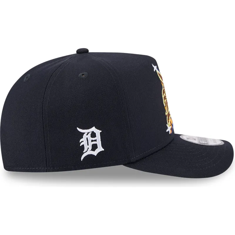 marineblaue-gebogene-snapback-kappe-9fifty-a-frame-emblem-der-detroit-tigers-mlb-von-new-era