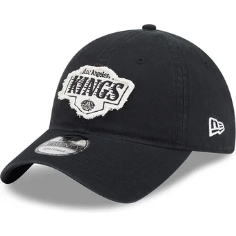 Gorra curva negra ajustable 9TWENTY Stamp de Los Angeles Kings NHL de New Era