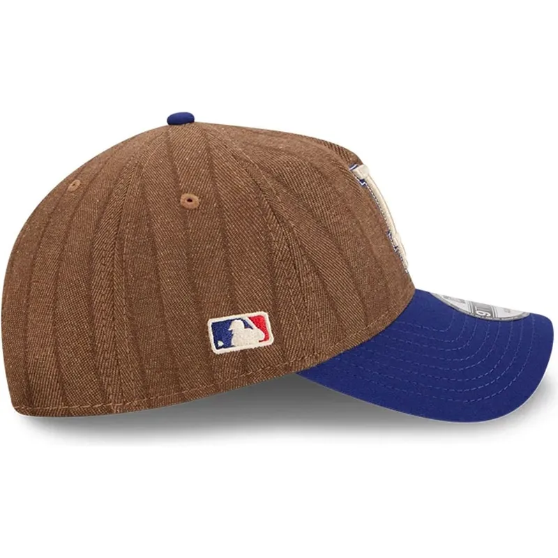 cap-zaoblena-brown-adjustable-strap-9twenty-a-frame-wool-pinstripe-los-angeles-dodgers-mlb-new-era