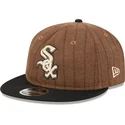 chicago-white-sox-mlb-new-era-9fifty-retro-crown-wool-pinstripe-justerbar-brun-och-svart-platt-keps