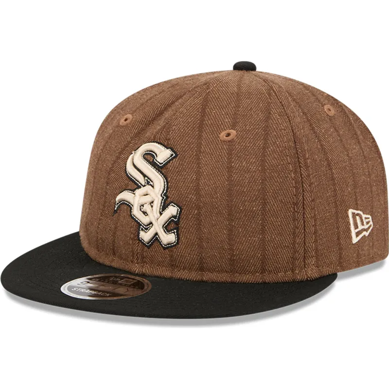 chicago-white-sox-mlb-new-era-9fifty-retro-crown-wool-pinstripe-justerbar-brun-och-svart-platt-keps