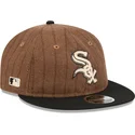 cap-rovna-brown-adjustable-strap-9fifty-retro-crown-wool-pinstripe-chicago-white-sox-mlb-new-era