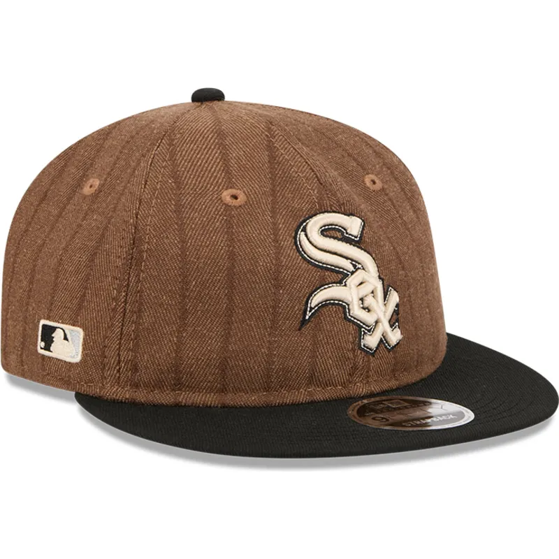 chicago-white-sox-mlb-new-era-9fifty-retro-crown-wool-pinstripe-justerbar-brun-och-svart-platt-keps