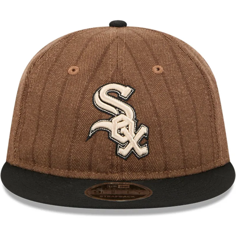 cap-rovna-brown-adjustable-strap-9fifty-retro-crown-wool-pinstripe-chicago-white-sox-mlb-new-era