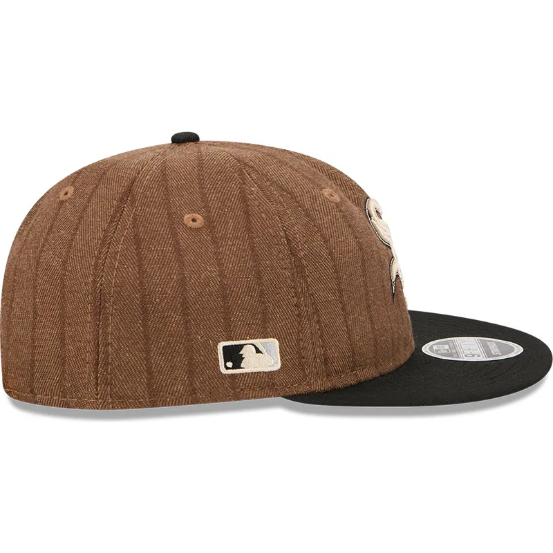 chicago-white-sox-mlb-new-era-9fifty-retro-crown-wool-pinstripe-justerbar-brun-och-svart-platt-keps