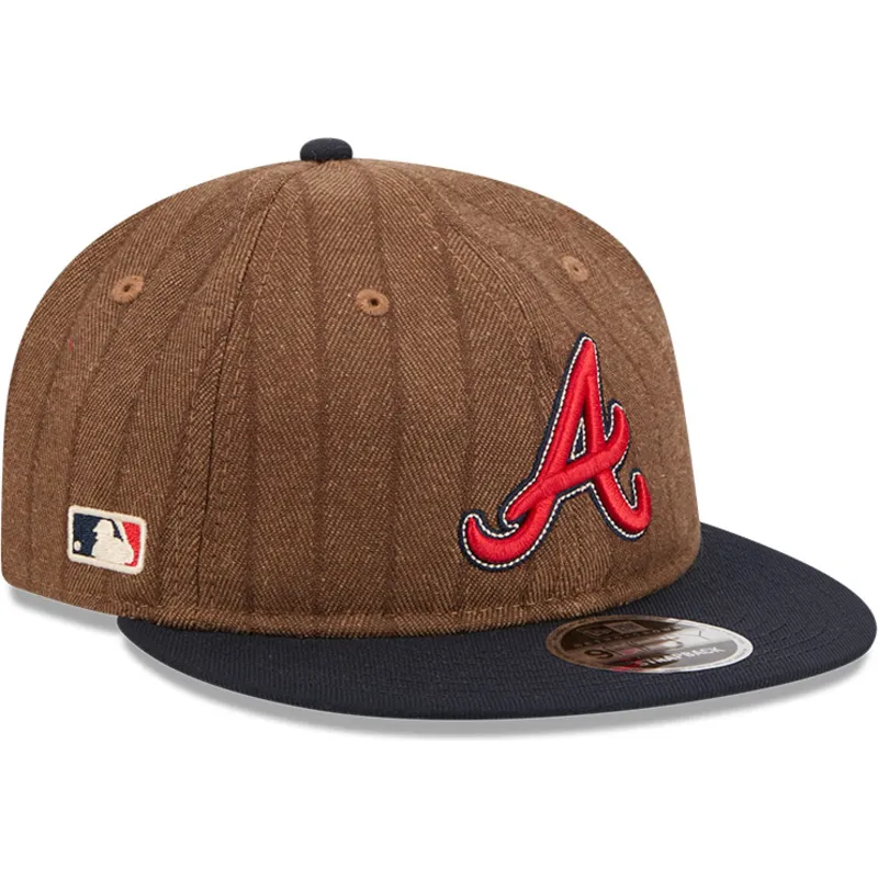 cap-rovna-brown-adjustable-strap-9fifty-retro-crown-wool-pinstripe-atlanta-braves-mlb-new-era