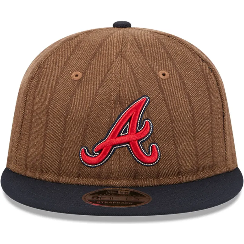 cap-rovna-brown-adjustable-strap-9fifty-retro-crown-wool-pinstripe-atlanta-braves-mlb-new-era
