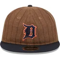 gorra-plana-marron-y-azul-marino-ajustable-9fifty-retro-crown-wool-pinstripe-de-detroit-tigers-mlb-de-new-era