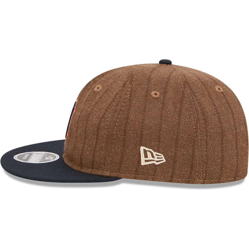 gorra-plana-marron-y-azul-marino-ajustable-9fifty-retro-crown-wool-pinstripe-de-detroit-tigers-mlb-de-new-era