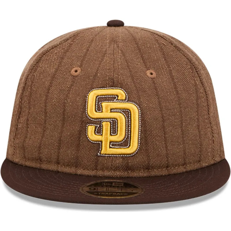 gorra-plana-marron-ajustable-9fifty-retro-crown-wool-pinstripe-de-san-diego-padres-mlb-de-new-era