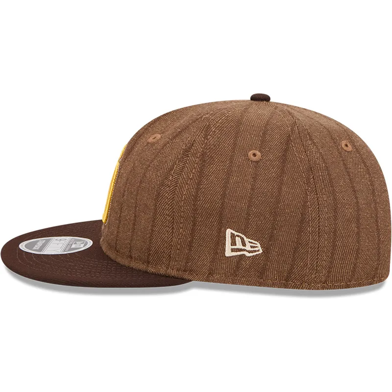gorra-plana-marron-ajustable-9fifty-retro-crown-wool-pinstripe-de-san-diego-padres-mlb-de-new-era