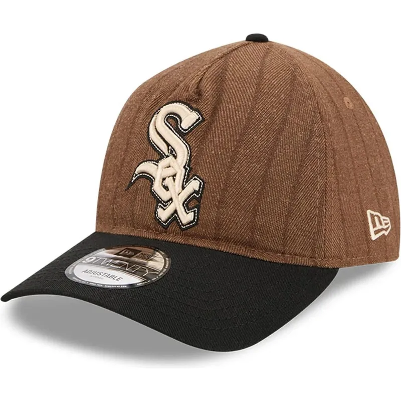 gorra-curva-marron-y-negra-ajustable-9twenty-a-frame-wool-pinstripe-de-chicago-white-sox-mlb-de-new-era