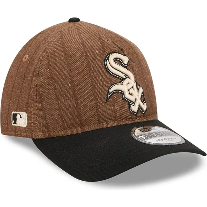 cap-zaoblena-brown-adjustable-strap-9twenty-a-frame-wool-pinstripe-chicago-white-sox-mlb-new-era cap-zaoblena-brown-adjustable-strap-9twenty-a-frame-wool-pinstripe-chicago-white-sox-mlb-new-era