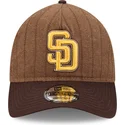 brun-justerbar-kurvkeps-9twenty-a-frame-wool-pinstripe-fran-san-diego-padres-mlb-fran-new-era