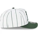 weisse-und-grune-gebogene-snapback-kappe-9fifty-a-frame-satin-pinstripe-von-oakland-athletics-mlb-von-new-era