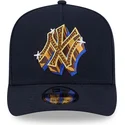 marineblaue-gebogene-snapback-kappe-9fifty-a-frame-emblem-der-new-york-yankees-mlb-von-new-era