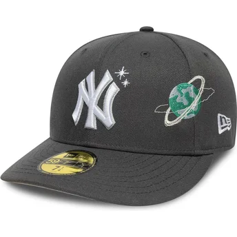 Grå böjd keps justerbar 59FIFTY Planet Icon New York Yankees MLB från New Era