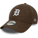 brun-kurvad-snapback-keps-9forty-melton-wool-detroit-tigers-mlb-fran-new-era