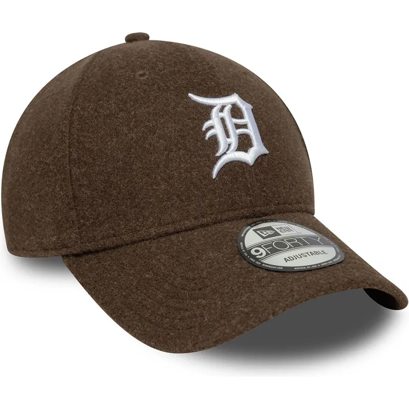 brun-kurvad-snapback-keps-9forty-melton-wool-detroit-tigers-mlb-fran-new-era