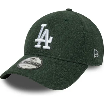 Los Angeles Dodgers MLB 9FORTY Melton Wool grüne Snapback-Kappe mit gebogenem Schirm von New Era