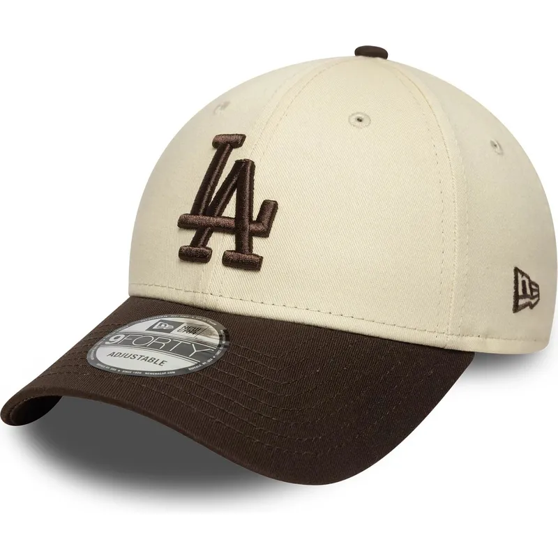 cepice-zaoblena-hneda-nastavitelny-9forty-side-patch-los-angeles-dodgers-mlb-new-era